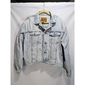 Vintage GAP Denim Jacket XL Oversized Light Wash Distressed